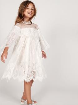 Twinset Spitzenkleid, Kommunionskleid weiß