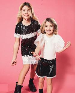 Twinset Pailletten Shorts schwarz