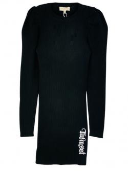 Twinset Kleid Rippstrick schwarz