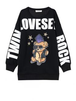 Twinset Oversize Sweatshirt schwarz