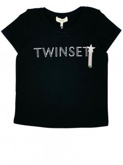 Twinset T-Shirt Brosche schwarz